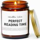 Book Lover Candle, Gifts for Readers, College,Bookworm, Librarian, Readers, Author,Book Lovers Candle for Women and Men,Sandalwood & Rose Scented,Natural Soy Wax,7oz