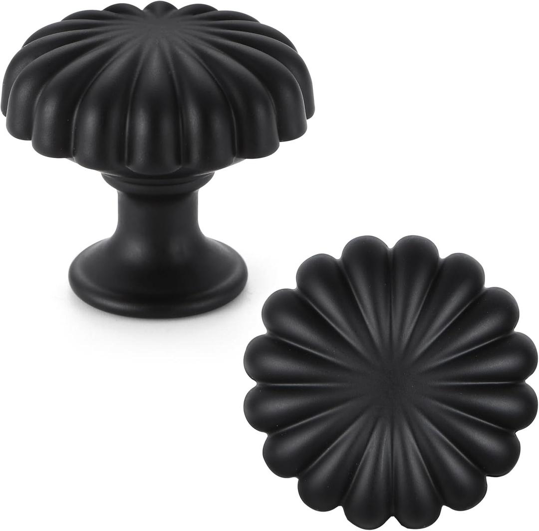 10 Pack Matte Black Cabinet Knobs for Kitchen Cabinets and Dresser DrawersZinc Alloy Hardware Handles PullsVintage Cupboard Drawer Knob
