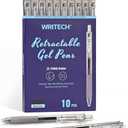 WRITECH Retractable Gel Ink Pens: 0.7mm Medium Point Black Ink Color Pen for Journaling Smooth Writing Fine Tip Quick-dry Ink No Bleed Set 10ct
