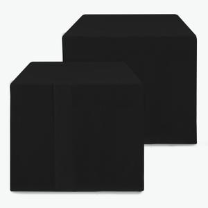 HolidayIdeas 2 Pack Square Fitted Table Covers - 34 x 34 Inch - Black Fabric Table Clothes Washable Tablecloth Protectors for Parties, Holiday Dinner, Trade Show, Vendor Stand (34 Square| 2 Pack)