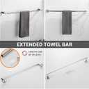 BGL Bathroom Accessory Set Chrome 4 Pieces Bathroom Towel Rack 24 Inches Adjustable Bathroom Hardware Set