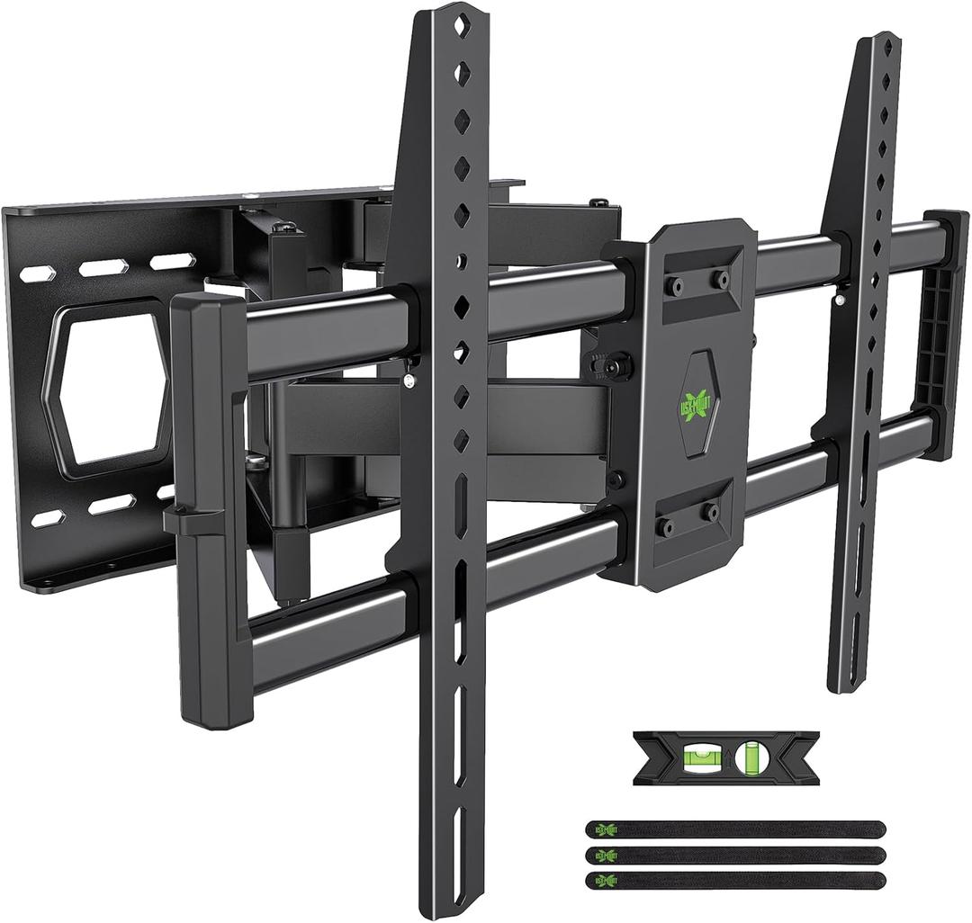 USX MOUNT Full Motion TV Mount for 42-80 Inch Flat Screen TVs up to 120 lbs, Swivel TV Wall Mount Bracket Dual Articulating Arms, Tool-Free Tilt Max Vesa 600x400mm, for 8-16 in Wood Studs (Full Motion 42-80")