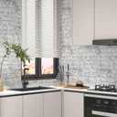 Brick Wallpaper Peel and Stick Wallpaper 17.3"x78.8" Vintage Faux 3D Brick Contact Paper White and Grey Self Adhesive Removable Wallpapers for Bedroom Textured Wall Paper for Fireplace Home Decorate