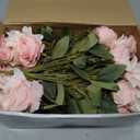 Riceshoot 8 Bundles Pink Artificial Lily Rose Flowers Wedding Flower Bouquet Realistic Silk Flowers Faux Lily and Rose for Wedding Centerpieces Flower Arrangement Home Decor