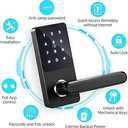 BBEN Keyless Entry Door Lock with Right Handle,Touchscreen Keypad,Electronic Digital Bluetooth Smart Biometric Door Lock,Auto Lock,App Control,Front Door Lock for Home Apartment Office