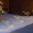 Christmas Pathway Lights Outdoor, 3-Piece Reindeer with 8 Lighting Modes Pre-lit LED Yard Stakes Christmas Holiday Garden Decoration