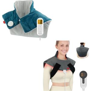 Comfytemp Wearable Far Infrared Heating Pad and 2.6lb Heating Pad for Neck and Shoulders, 9 Heat Settings, 11 Auto-Off
