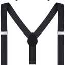 Kids Suspender and Elastic Bow Tie Sets for Boys and Girls Age 1-16 Years (Black)
