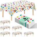 6 Pack Happy Birthday Plastic Tablecloths,108" x 54"Rectangle Disposable Table Covers for Picnic Birthday Wedding Parties (Balloon)