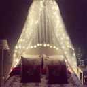 Bed Canopy with Lights,Mosquito Net Bed Canopy for Girls Canopy Bed Curtains Full Queen Size from Ceiling,Dome Mosquito Netting Bed Tent Twin Girls Princess Canopy King Bed Decor