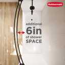 Rubbermaid Double Curved Shower Curtain Rod, No Drill, 50-72 Inches Adjustable Tension Shower Rod for Bathroom, Non-Slip, No Rust, Matte Black