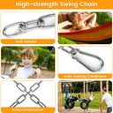 2 Pack 30 Inch Heavy Duty Chains for Swing, 440LB Hanging Chair Chain with 5/16 Thick Clasps, Adjustable Stainless Steel Chain Extension for Porch Tree Swing Hammock Chair Boxing Bag Yoga Gym