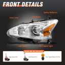 for 2013 2014 2015 Nissan Altima Headlight Assembly Compatible with 13-15 Altima S/SL/SV Headlamp Only fit 4 Door Chrome Housing Amber Reflector Driver and Passenger Side
