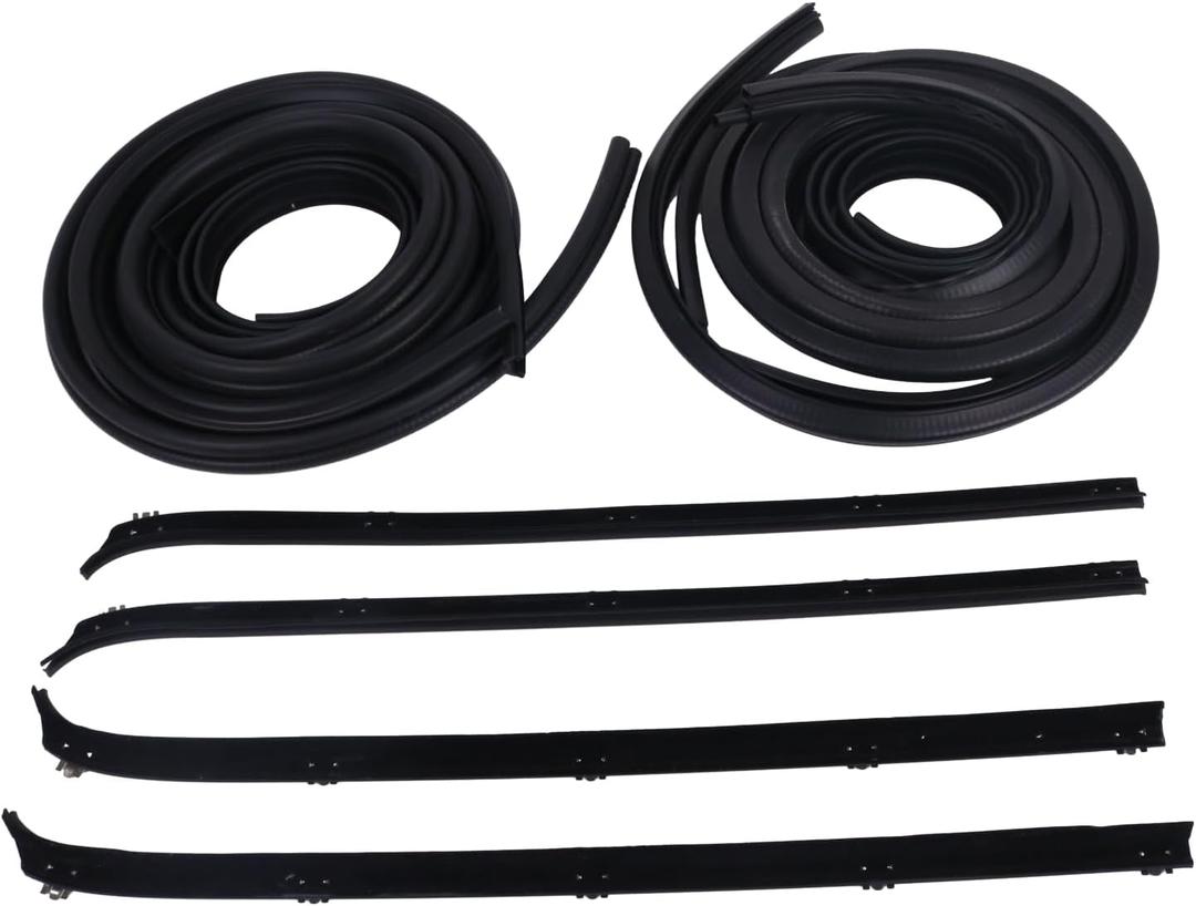 HOLDWELL 10 Piece Rubber Door Window Weatherstrip Seal Kit KD1002-10A Compatible with 1980-1993 Dodge Truck D W 150 Dodge Ramcharger 1980-81 Plymouth Trailduster