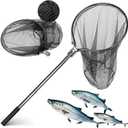Heavy Duty Extra Large Aluminum Landing Net - Telescoping Handle (67-100in), 20in Net Opening for Saltwater Fishing