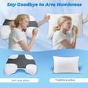 SAHEYER Side Sleeper Pillow with Arm Hole, Upgraded Memory Foam Shoulder Pillow for Neck Pain Relief, Adjustable Multi-Angle Arm Tunnels Support for Adults Pressure-Free Sleep (Black)