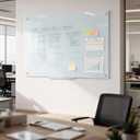 Glass Magnetic Dry Erase Board, 24" x 18" 2'x1.5' Tempered Glass Whiteboard Wall Mounted Small White Board for Home, Office, School