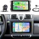 [4G+64G] Car Stereo for Mercedes-Benz Smart Fortwo 2005-2010 with Wireless Carplay and Android Auto, 10.1 Inch Touch Screen Android Radio for Benz with Bluetooth Mirror Link WIFI GPS SWC FM/RDS EQ USB