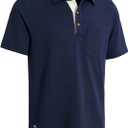 Mens Long and Short Sleeve Polo Shirts Pocket Casual Solid Cotton Blend Drop Cut Collared Polo Shirts for Men, Size XL 