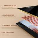 Food Warmers for Parties Buffet, 47"x12" Assemblable Stackable Electric Warming Tray with 8-Level Temperature Adjustment and 8-Hour Timer, Upgraded Desktop-Protecting Food Warming Mat
