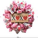 Idyllic 18 Inch Valentines Day Wreath for Front Door, Heart Ribbon Mesh Wreath for Wedding Decor, XOXO Signed Wreath for Indoor and Outdoor (Pink)