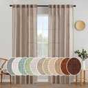 MIULEE Taupe Linen Curtains 84 Inch Length for Bedroom Living Room, Soft Thick Linen Textured Window Drapes Semi Sheer Light Filtering Back Tab Rod Pocket Burlap Look Farmhouse Country Decor, 2 Panels, 52"W x 84"L