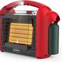 CAMPLUX Portable Propane Heater Outdoor and Indoor, 12000 BTU LP Gas Buddy Heater for Camping with ODS & Tip-over Protection, 1lb Propane Radiant Heating with LED light, Red