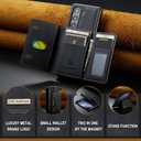Wallet Case for Samsung Galaxy Z Fold 6, DG.MING Premium Leather Back Cover Shockproof Protective Phone Case Magnetic Detachable with Trifold Wallet Card Holder Pocket (Black)
