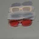 JASPIN Rectangle Sunglasses for Women Men Trendy Y2k Retro 90s Sun Glasses UV Protection Cool Square Frame (Black+beige+clearpink+leopard1)