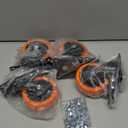 Caster Wheels, Heavy Duty 4 Inch Casters Set of 4, Locking Swivel Casters Wheels for Cart, Furniture and Workbench, Orange