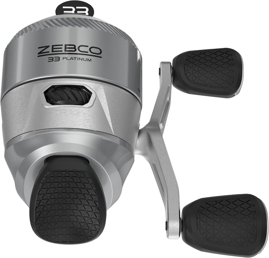 Zebco 33 Platinum Spincast Fishing Reel, Right or Left-Hand Retrieve, 4.7:1 Gear Ratio, Pre-spooled with 10 lb Zebco Cajun Line