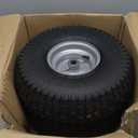 AR-PRO (2-Pack) 15 x 6.00-6 Front Tire and Wheel Assembly for Riding Mower Lawn Tractor, 3" Centered Hub, 3/4" Sintered Iron Bushings, 4Ply Pneumatic with Turf Tread (Silver)