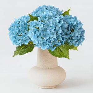 4 Pcs 20'' Turquoise Blue Hydrangea Artificial Flowers Lifelike Real Touch Latex Hydrangeas Faux Flower for Indoor Outdoor Xmas Home Decor Kitchen Table Centerpiece Wedding Flower Arrangement