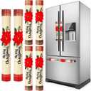 Patelai 6pcs Christmas Refrigerator Door Handle Covers Set Fridge Handle Protectors Microwave Refrigerator Handle Covers for Xmas Kitchen Party Decorations(Flower)