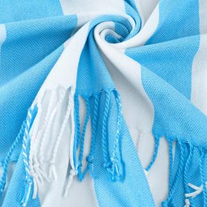 Genovega Oversized Cotton Turkish Beach Towels 74"x38" Thin Quick Dry Sand Free Pool Swim Bathing Towel Extra Large Blanket Adult Travel Essentials Accessories Must Haves Summer Vacation Blue Striped