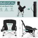 HaSteeL Low Beach Chairs for Adults, Lightweight Camping Folding Chair with Carrying Bag, Portable for Outdoors Lawn Backyard Patio RV Trip Fishing Sport Tailgating, Support 300LBS, Black, 2 Pack