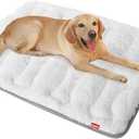 Dog Bed Crate Mat(42" X 28"), Soft Plush Dog Bed Pad Machine Washable Crate Pad, Dog Sleeping Mat with Anti Slip Bottom,X-Large, White