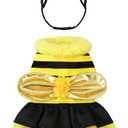 Relibeauty Dog Bee Costume, Cute Cat Bumblebee Dress with Headband and Wings for Halloween Themed Party, Yellow, M
