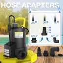 Automatic Pool Cover Pump - 1 HP 3500 GPH Water Pump Above Ground with Check Valve, 3 Adapters and 29.5FT Extra Long Power Cord, Sump Pump Water Removal for Pool, Hot Tubs (Yellow)