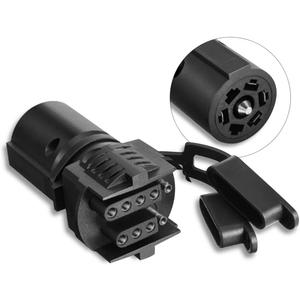 BFXM Trailer Plug Adapter 7 Way Round to 4 and 5 Flat Blade Trailer Connector Plug,7 to 5 Pin and 4 Pin Trailer Plug Adaptor 2-in-1 Design