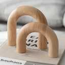 PEAKOLY Wood Arch Decorative Objects - Modern Bookshelf Decor, Coffee Table Sculpture, Floating Shelf Decor Accents, Japandi Home Decorations for Side, Console and Entryway Table