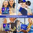 3 x Pop Up Birthday Cards - LED Lights & Musical Fireworks Cake with 3D, Glitter Happy Birthday Greeting Gifts for Women, Girls, Men, Boys (Blue)