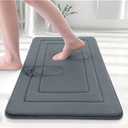 Ultra-Soft Extra-Thick Memory Foam Bath Mat (30in x 20 in, Slate Grey