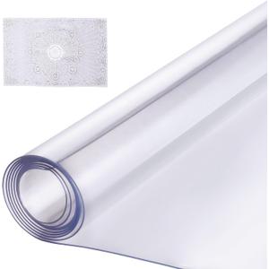 VEVOR Plastic Table Cover, 24 x 96 Inch 1.5 mm Thick Clear PVC Desk Mat Protector, Waterproof & Easy Cleaning Tablecloth, for Office, Dresser, Dining Room, Night Stand (96" x 24" (Oblong))