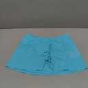 REKITA Women Swim Skirt Solid Color Waistband Skort Bikini Bottom (XX-Large, Blue-Drawstring)