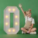 2.3FT Marquee Letters O Large Light Up Letters Cool White Big Foam Cardboard Graduations Prom Marry Me Wedding Birthday Party Decorations Backdrop Sign O
