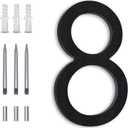 8 Inch Floating House Numbers, Address Numbers For Houses Large Black Exterior Street Metal Modern House Numbers for outside Floating Mount Or Flush Mount Aluminum Home Door