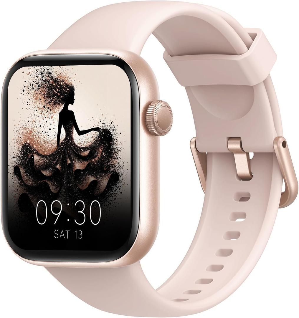 Smart Watch for Men Women Answer/Make Call, 1.85" Smartwatch, Fitness Watch with Heart Rate Blood Pressure Sleep Monitor, 140+Sports, IP68Waterproof Step Counter Compatible with Android IOS Pink