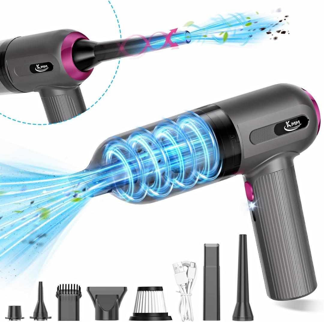 KMM Handheld Car Vacuum Cleaner, 4 in 1 Vacuum Cleaner 16000Pa Air Duster, 3-Speed Adjustable 120W High Power Vacuum Cleaner with LED Light and Multi-Nozzles for Car, Home, Office, Pet (Gray) KMM Handheld Car Vacuum Cleaner, 4 in 1 Vacuum Cleaner 16000Pa Air Duster, 3-Speed Adjustable 120W High Power Vacuum Cleaner with LED Light and Multi-Nozzles for Car, Home, Office, Pet (Gray)