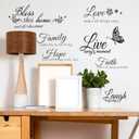 3 Sheets Motivational Wall Decor, Bless This Home Wall Decor, Inspirational Decals, Live,Love,Laugh, Bible Verses Wall Sticker Decorations for Living Room Family